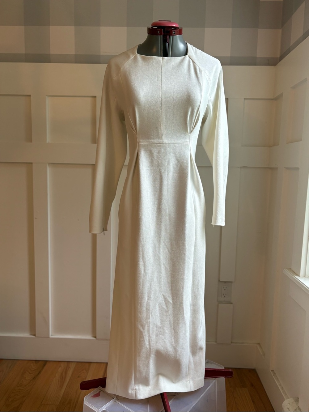 Zara White Long-Sleeve Formal Wedding Maxi Dress Small - Picture 2 of 10